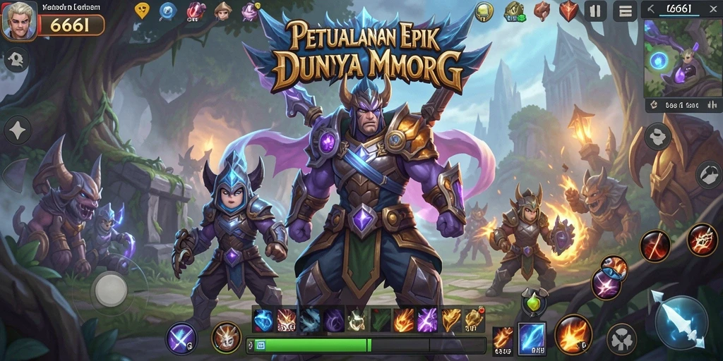 Screenshot gameplay 666I yang menunjukkan pertarungan seru di dunia MMORPG.