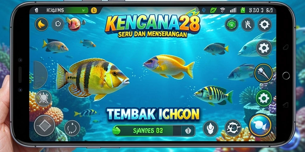 Tampilan gameplay KENCANA28 dengan aksi menembak ikan yang menegangkan.