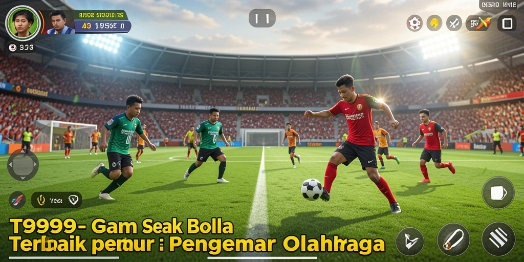 Tangkapan layar T9999 menampilkan pelanggaran permainan sepak bola yang mendebarkan.